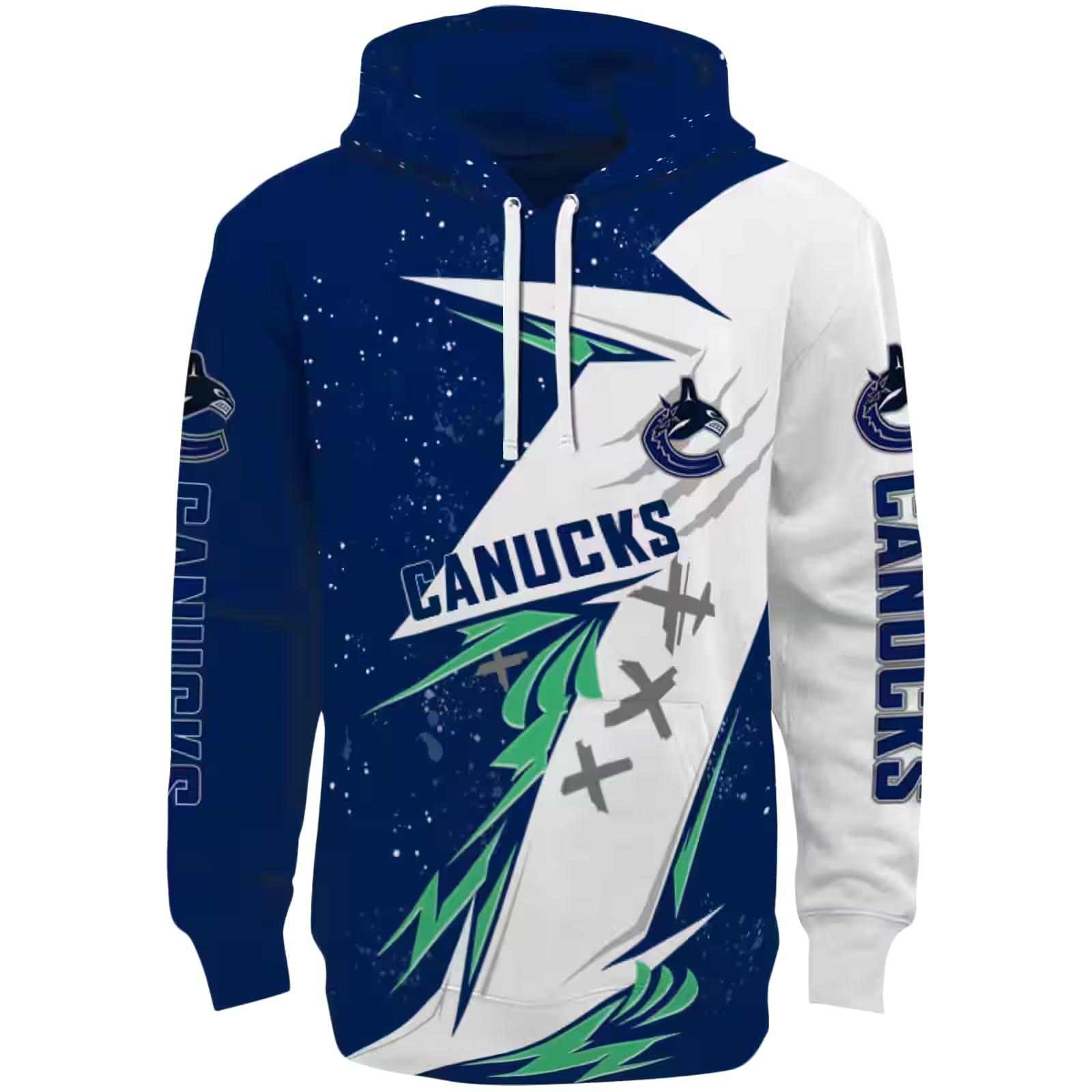 Vancouver Canucks Dynamic Slash Blue White Hoodie