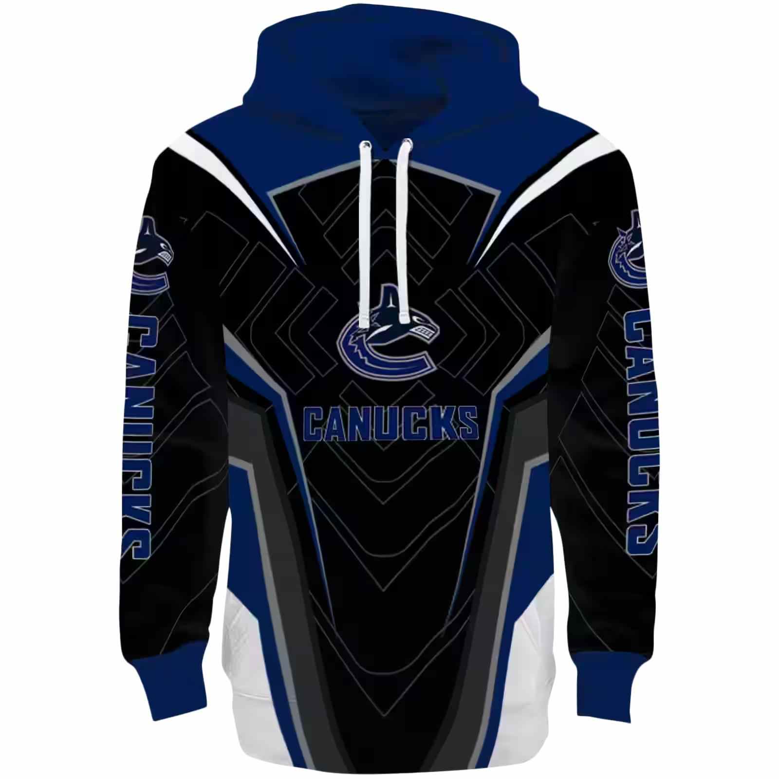 Vancouver Canucks Futuristic Pattern Blue Black Hoodie