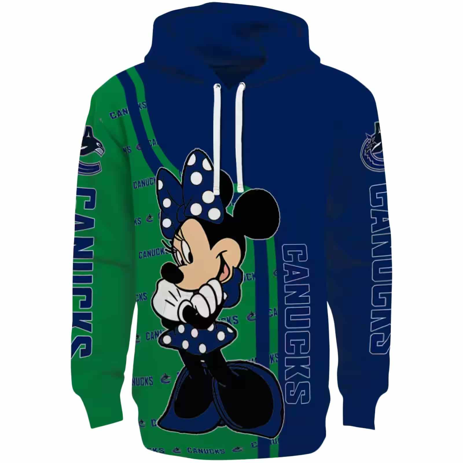 Vancouver Canucks Minnie Mouse Blue Hoodie