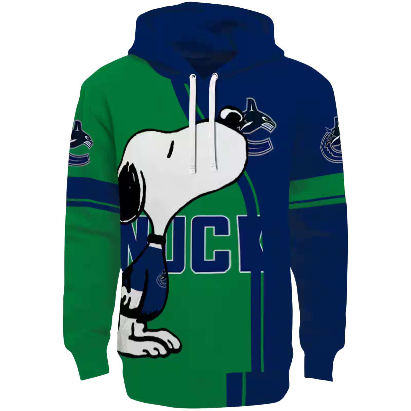 Vancouver Canucks Playful Snoopy Blue Hoodie