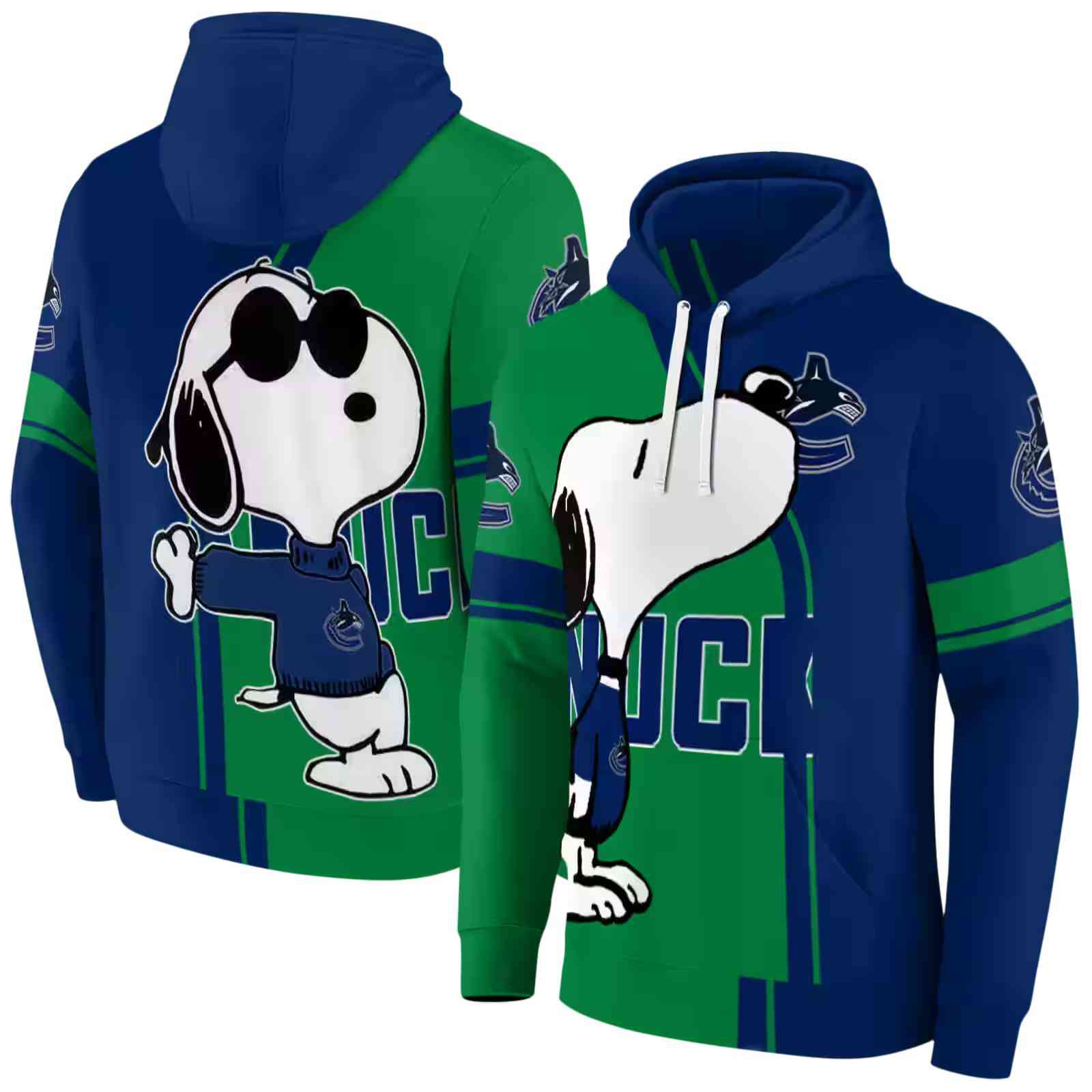 vancouver canucks playful snoopy blue hoodie fashion forward