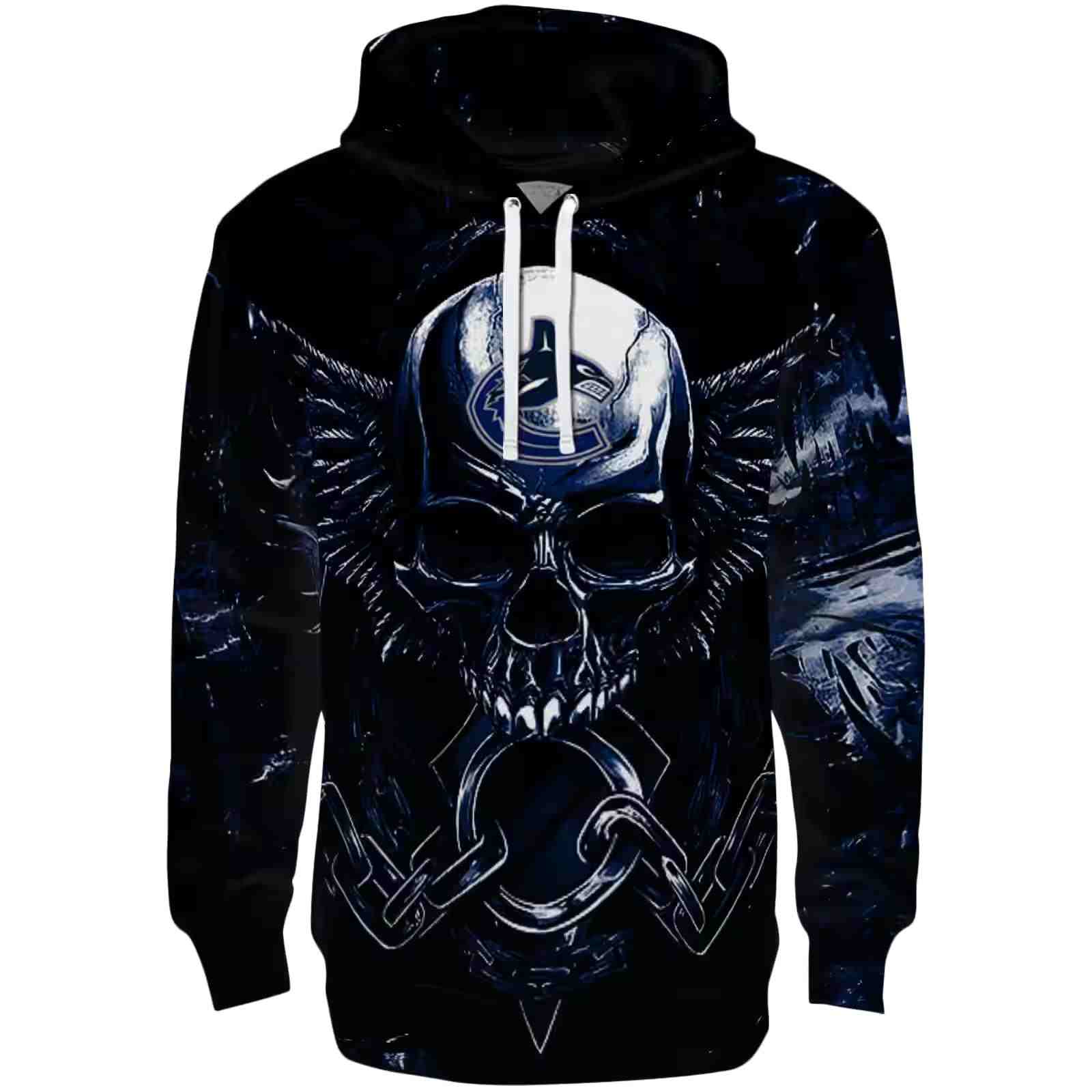 Vancouver Canucks Skull Artwork Blue Black Hoodie