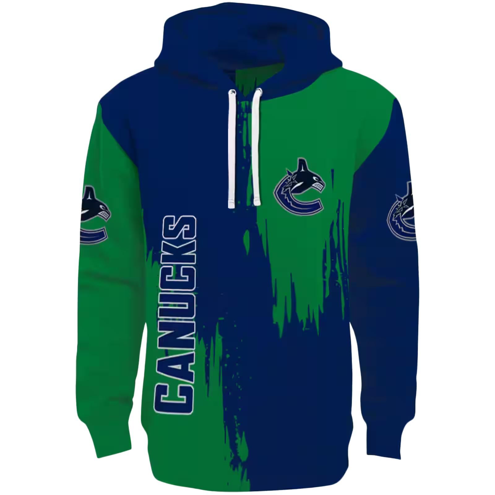 Vancouver Canucks Splatter Effect Blue Hoodie