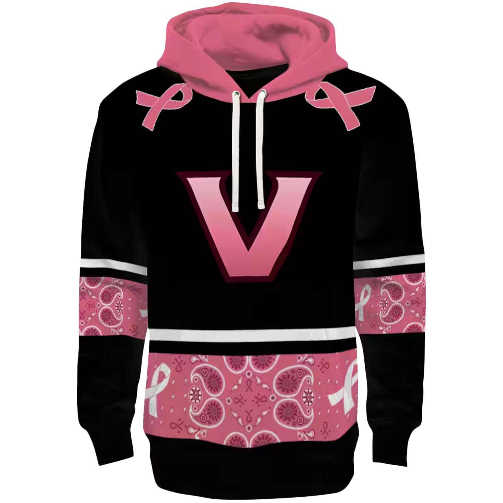 Vanderbilt Commodores Awareness Ribbon Black Pink Hoodie