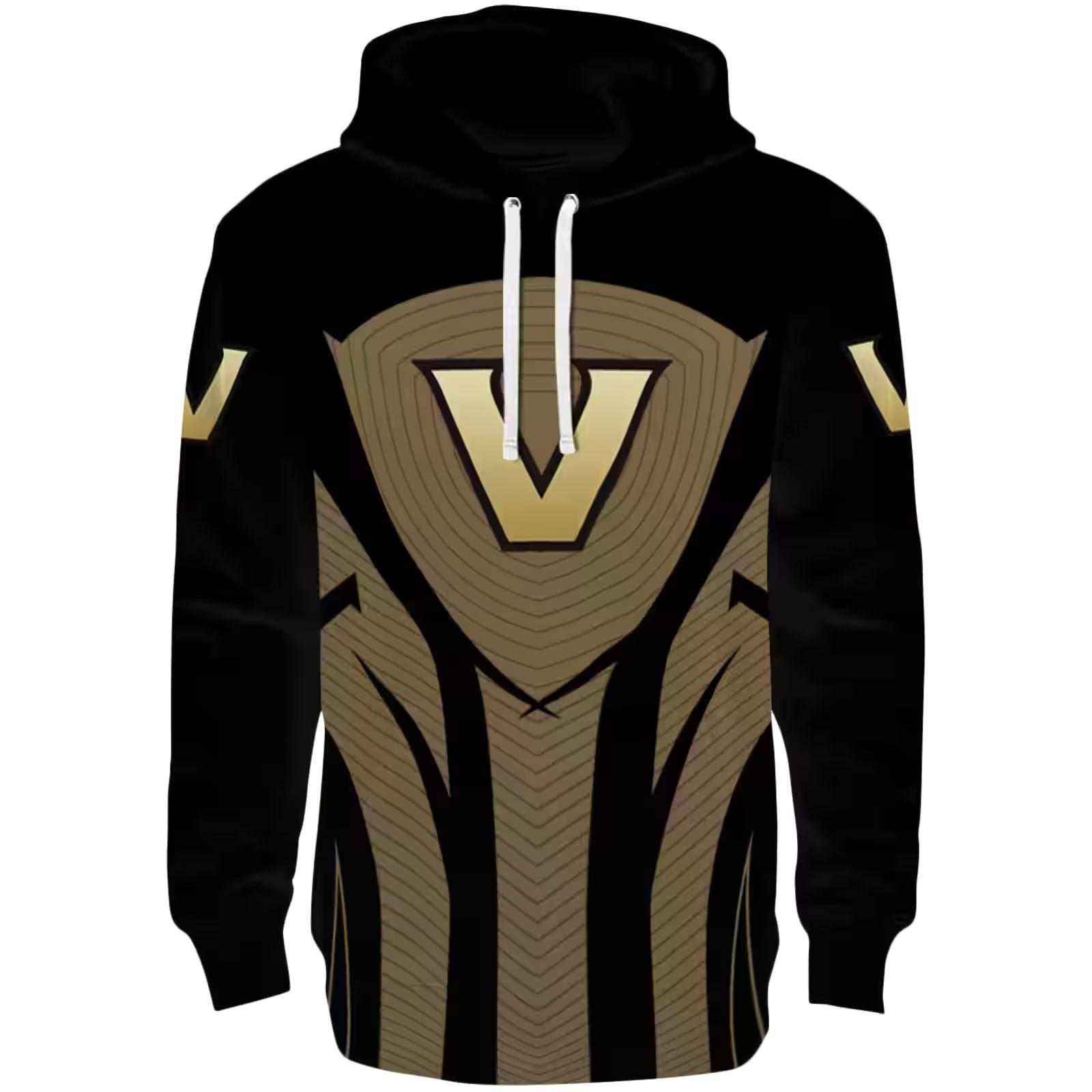 Vanderbilt Commodores Concentric Lines Black Hoodie