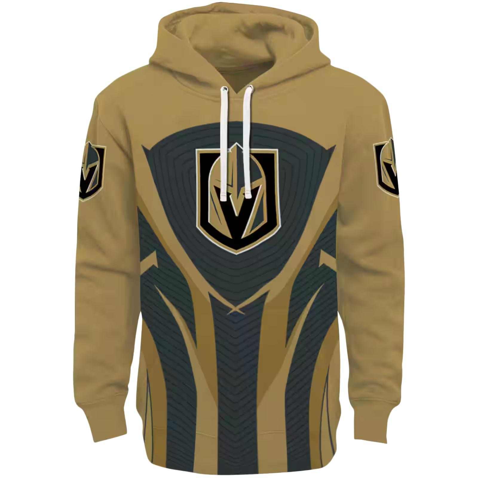 Vegas Golden Knights Concentric Lines Tan Black Hoodie