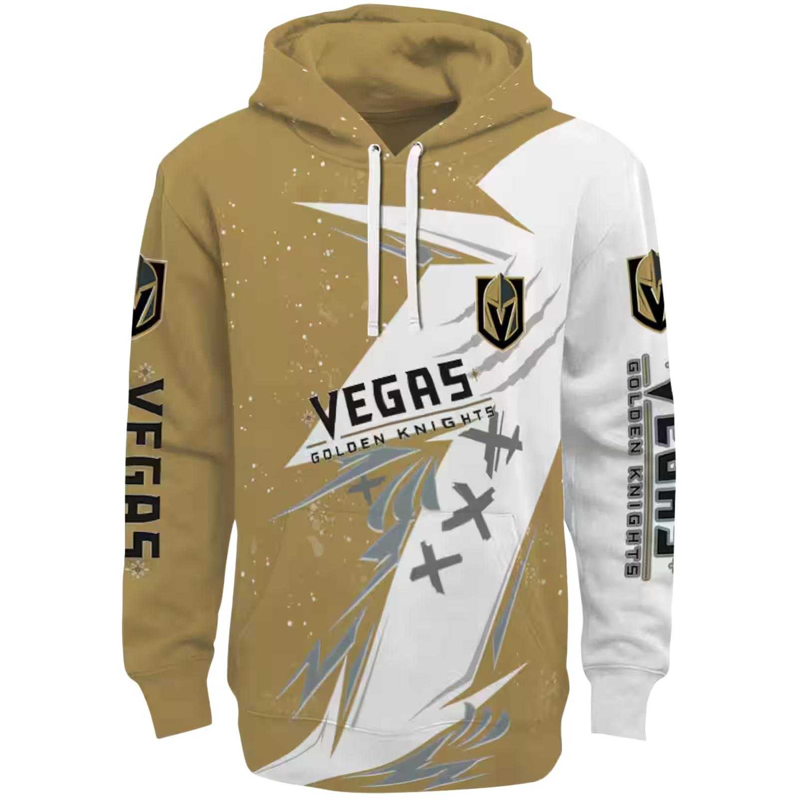 Vegas Golden Knights Dynamic Slash Tan White Hoodie