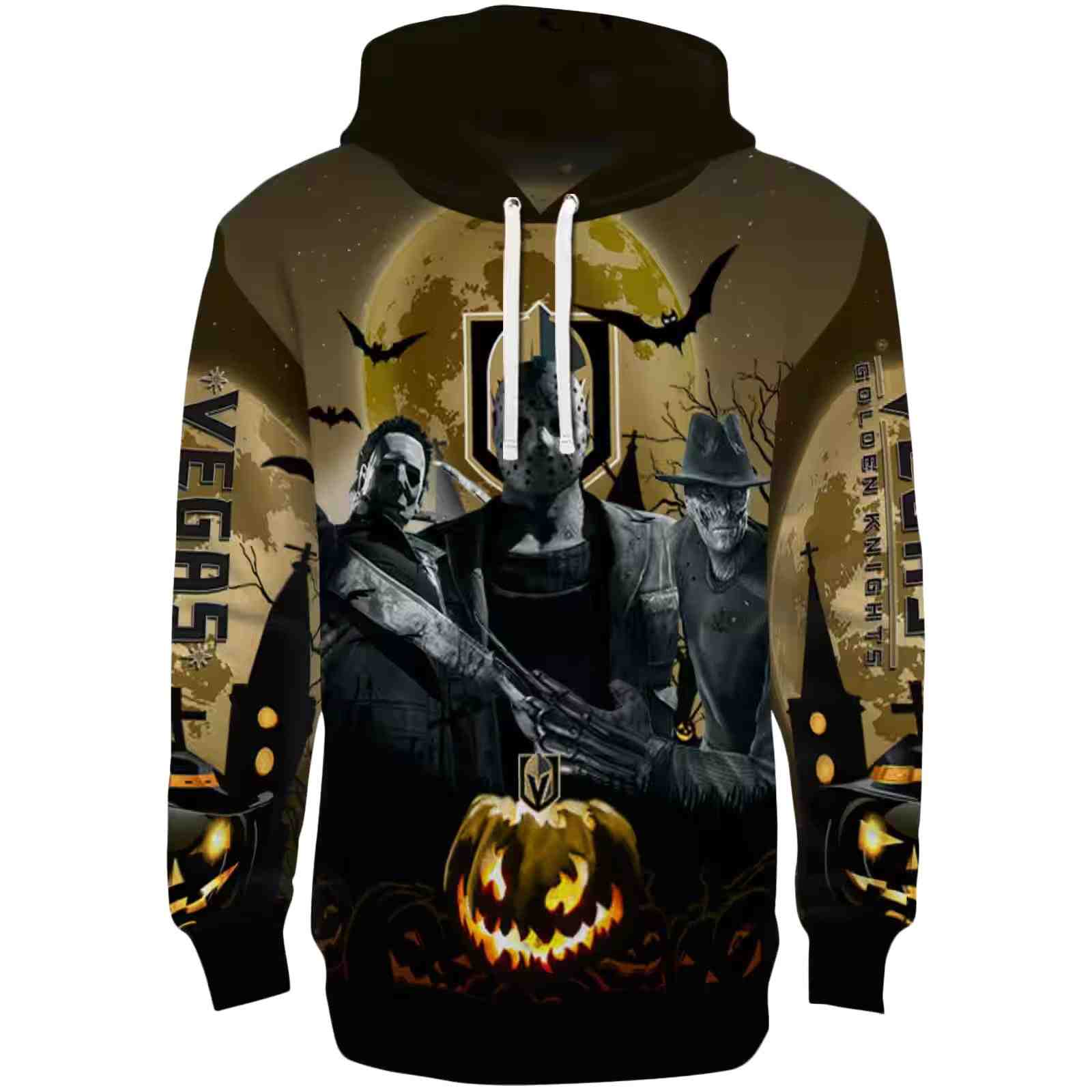 Vegas Golden Knights Halloween Vibes Tan Black Hoodie