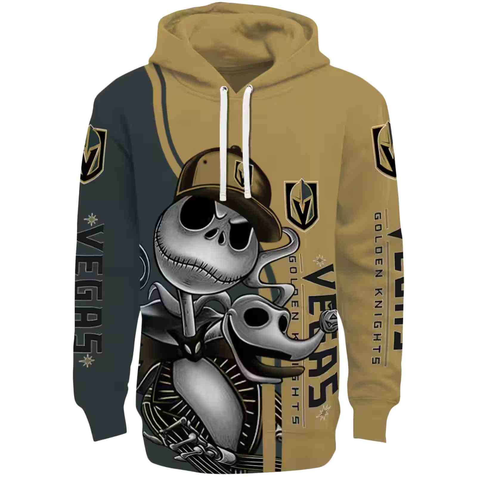 Vegas Golden Knights Jack Skellington Tan Hoodie