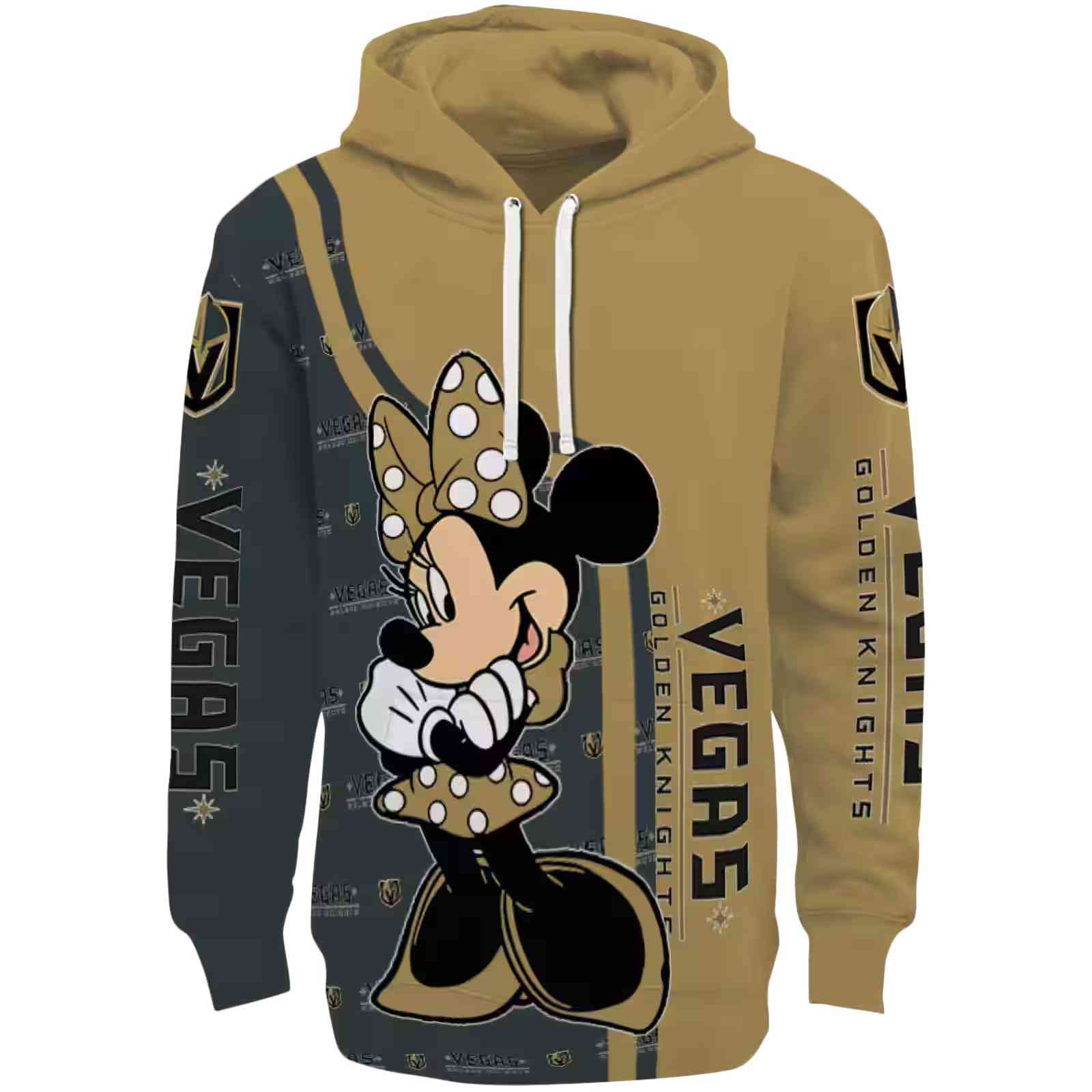 Vegas Golden Knights Minnie Mouse Tan Hoodie