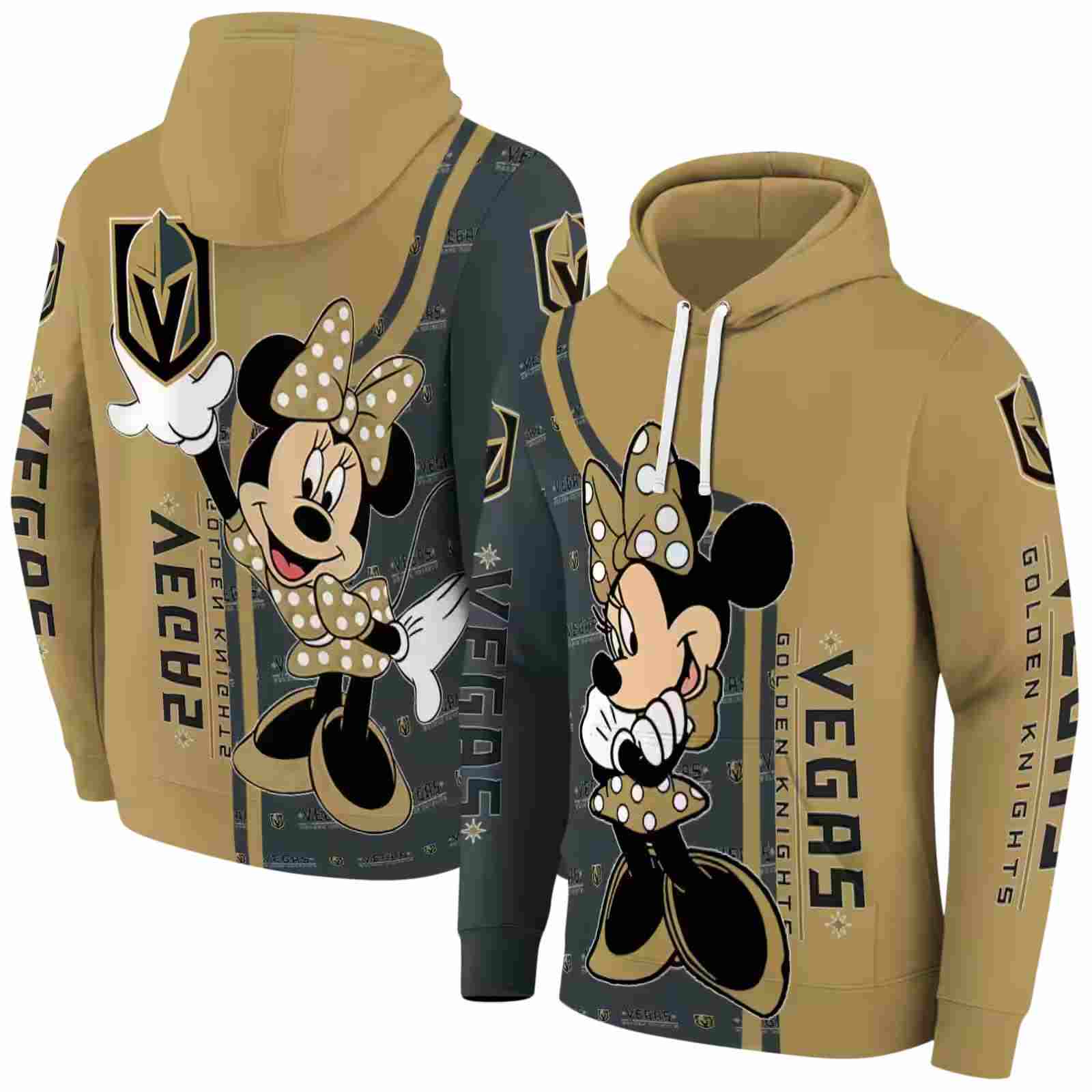 vegas golden knights minnie mouse tan hoodie fashion forward