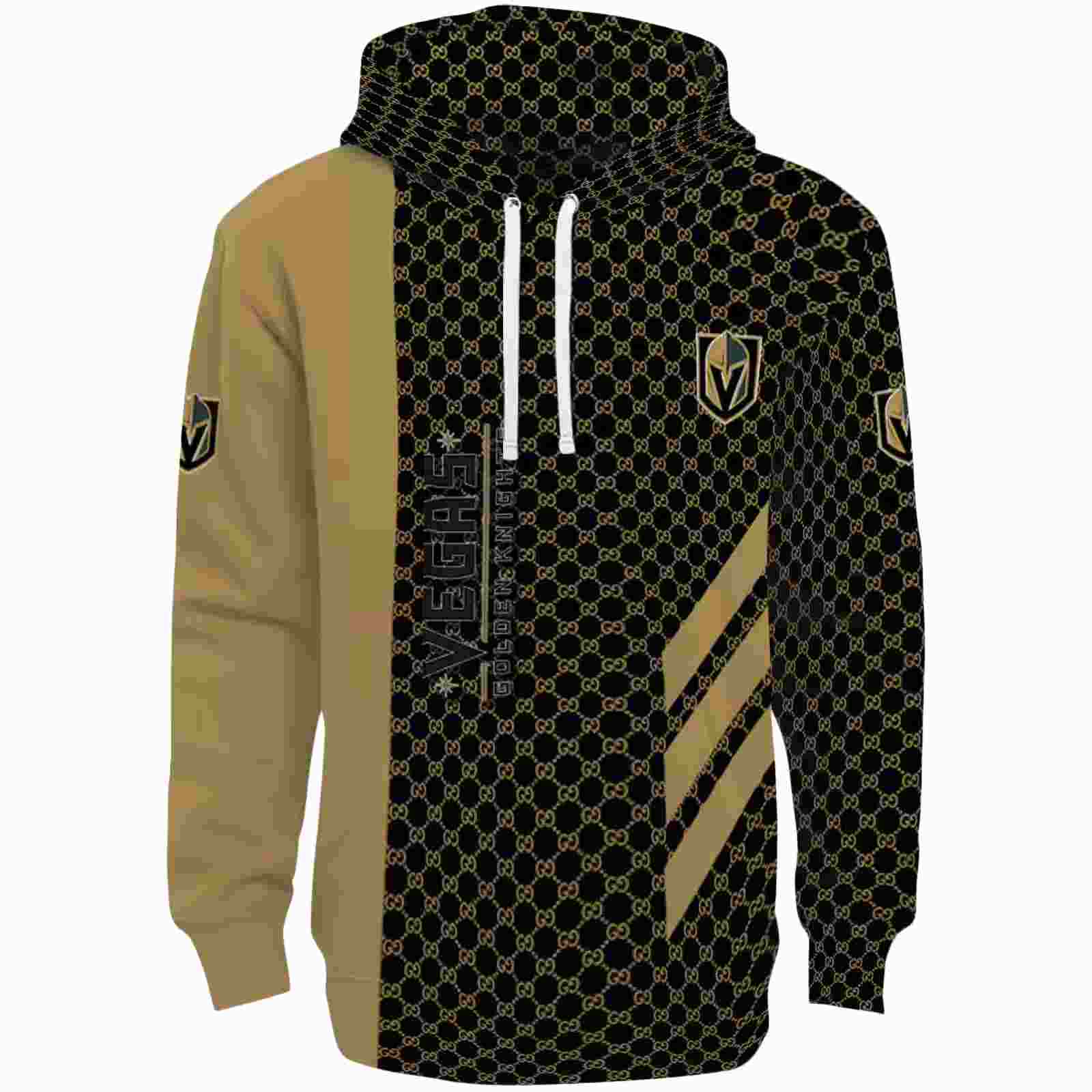 Vegas Golden Knights Monogram Pattern Tan Hoodie