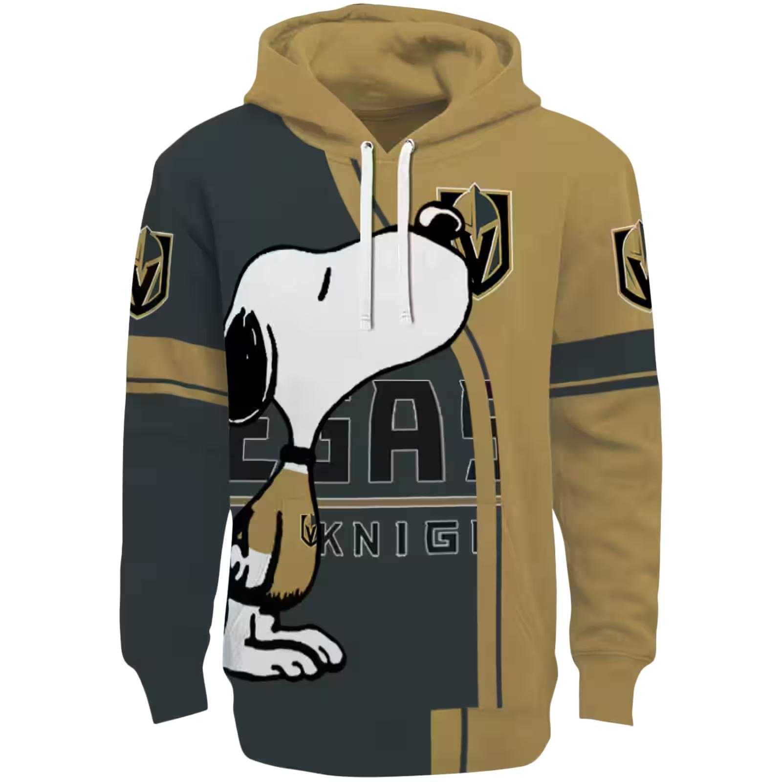 Vegas Golden Knights Playful Snoopy Tan Hoodie