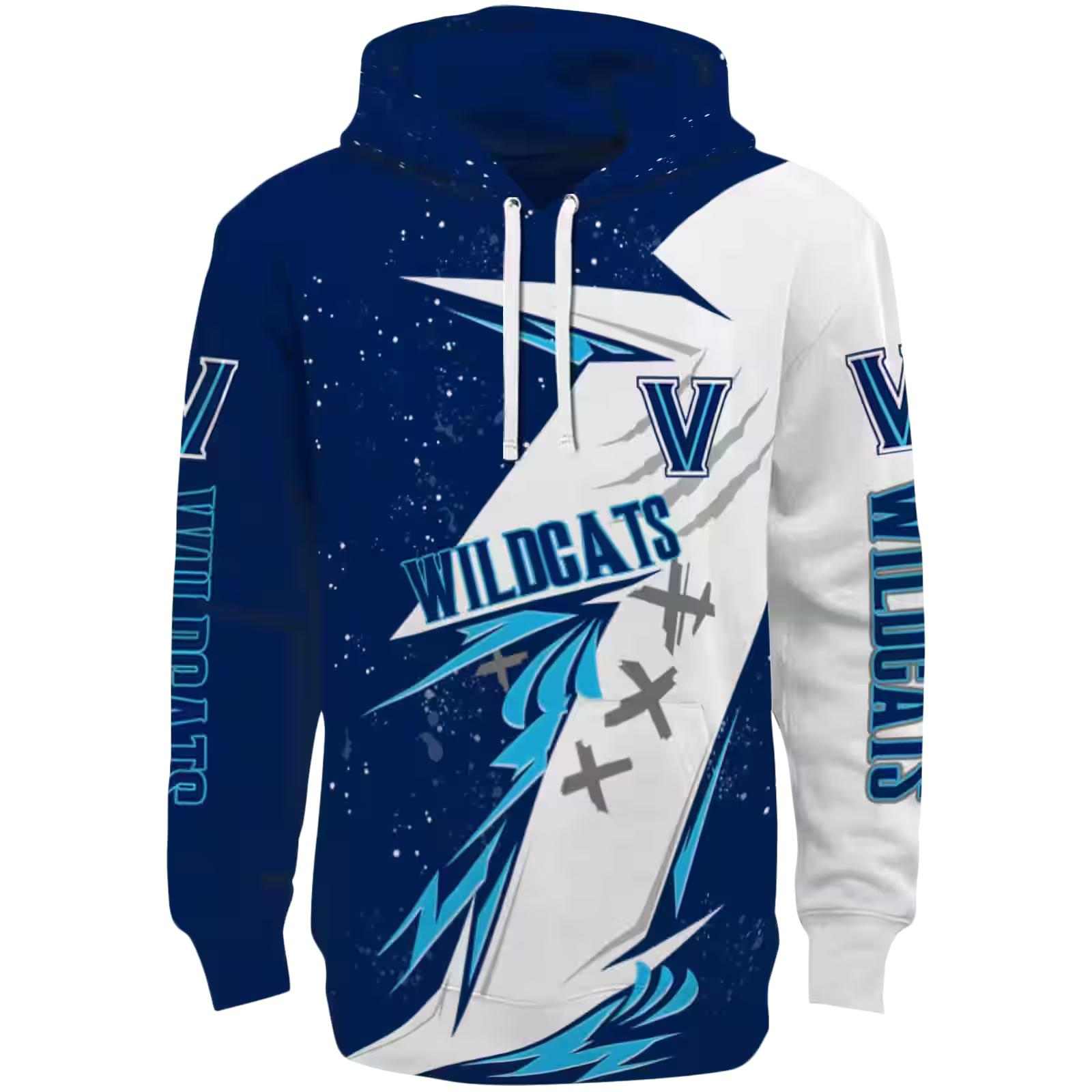 Villanova Wildcats Dynamic Slash Navy White Hoodie