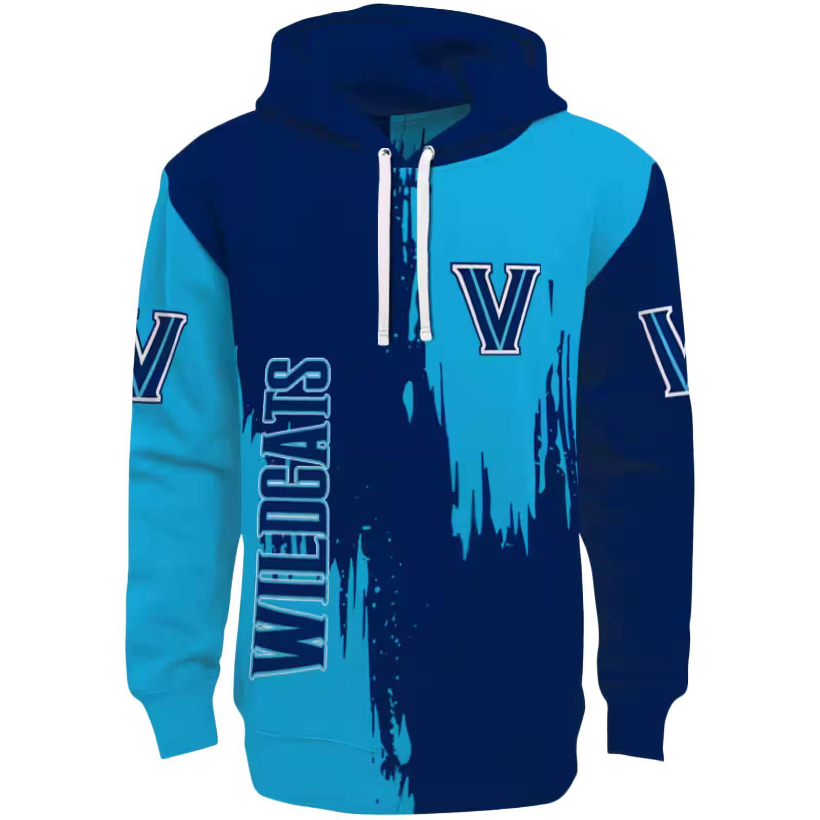 Villanova Wildcats Splatter Effect Navy Hoodie