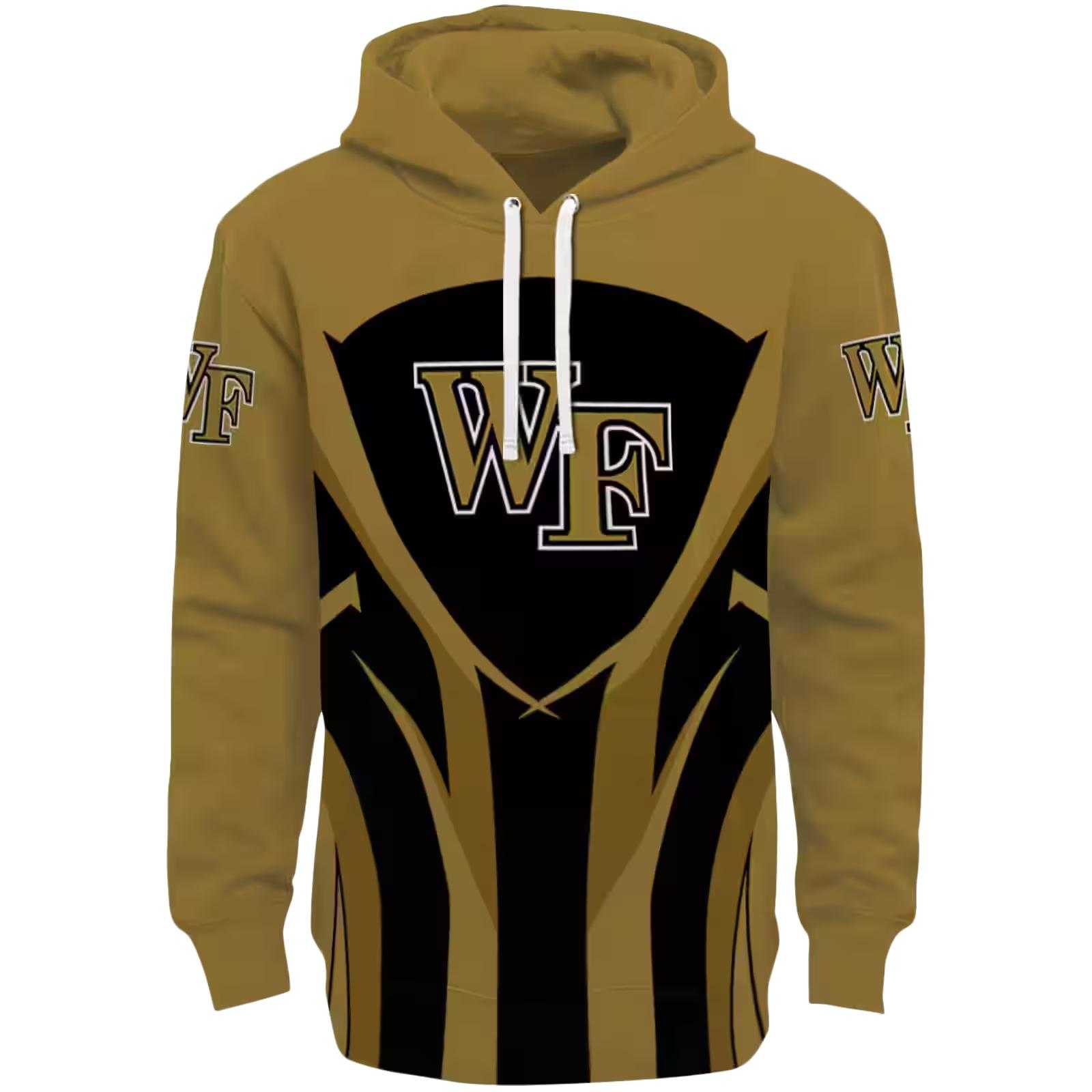 Wake Forest Demon Deacons Concentric Lines Gold Black Hoodie