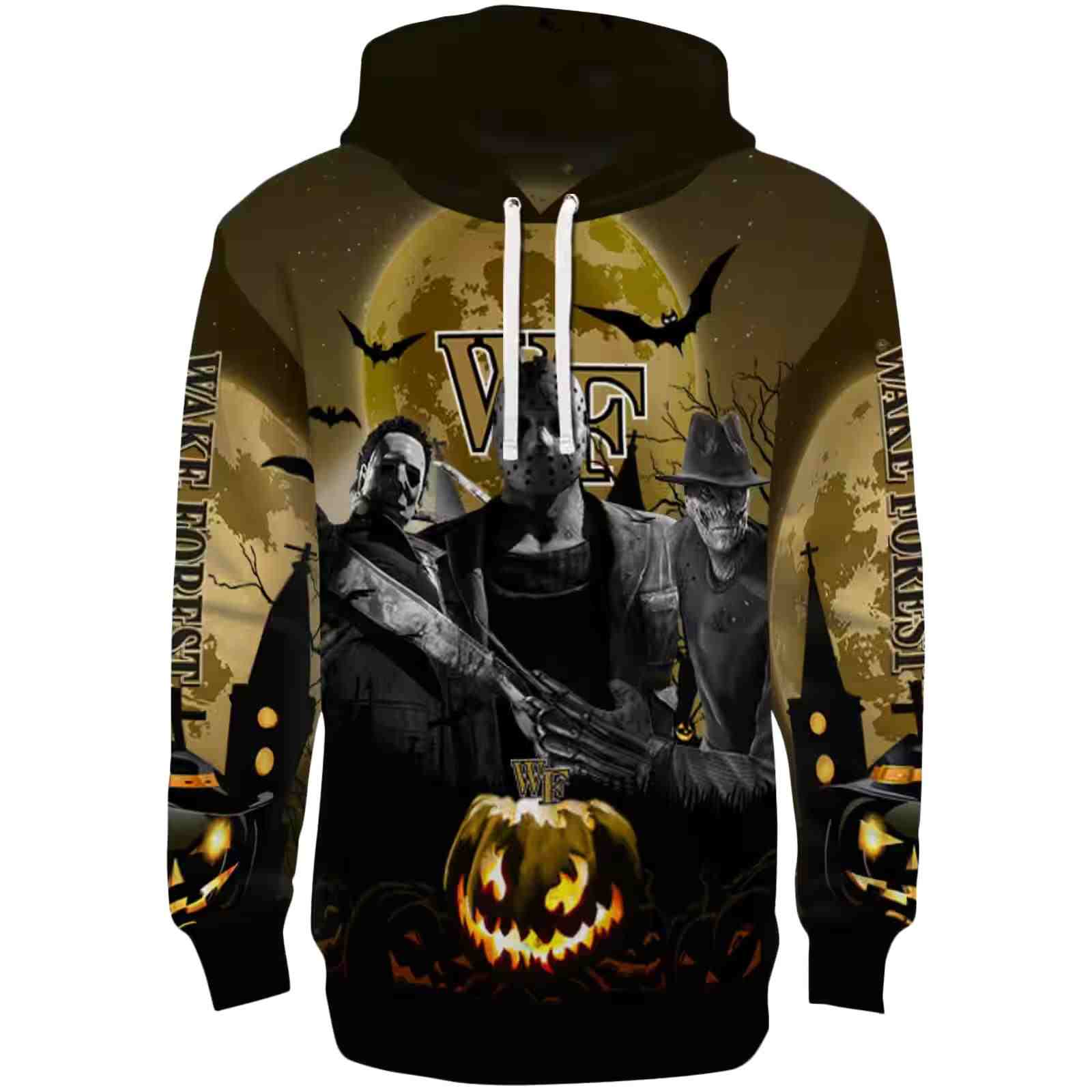 Wake Forest Demon Deacons Halloween Vibes Gold Black Hoodie