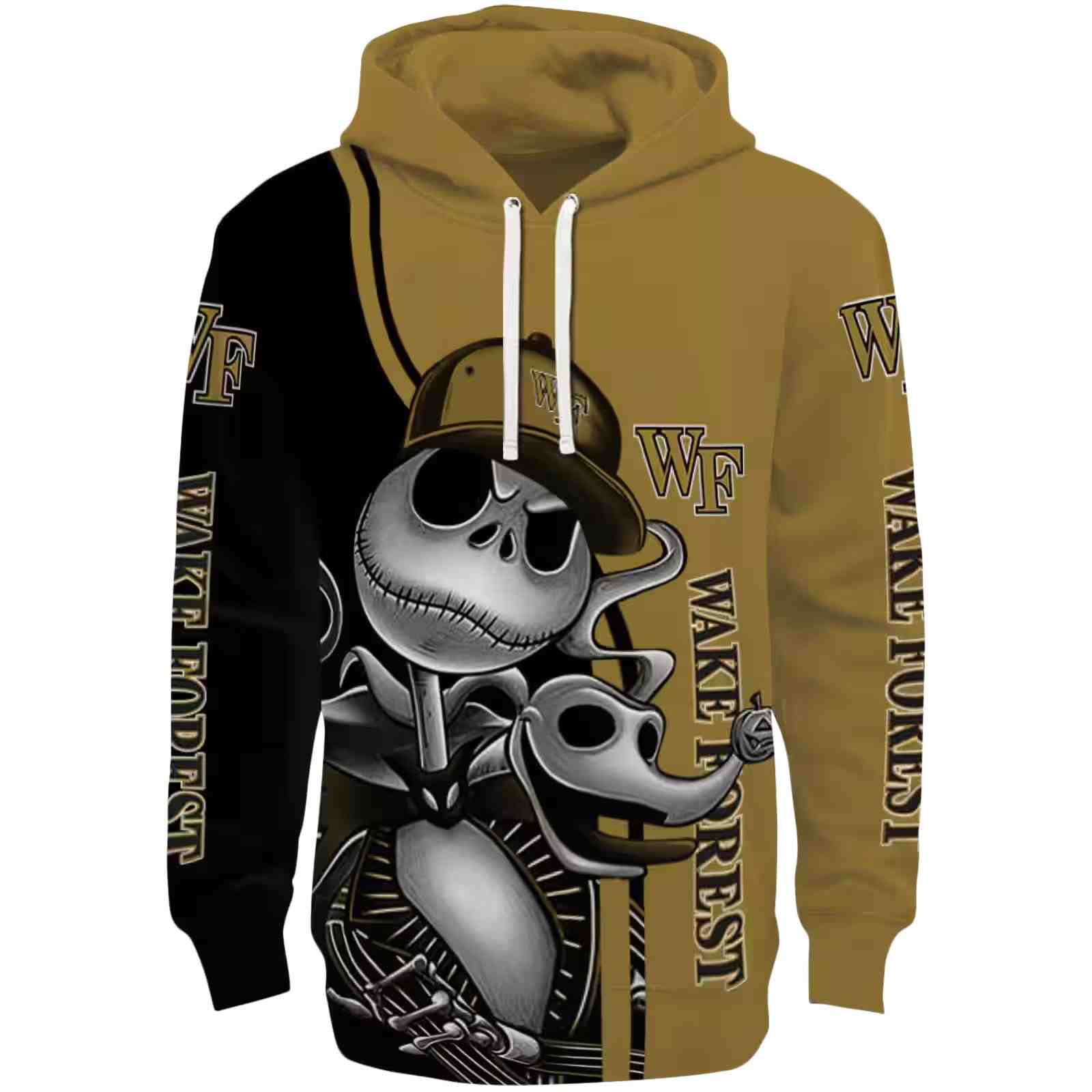 Wake Forest Demon Deacons Jack Skellington Gold Hoodie