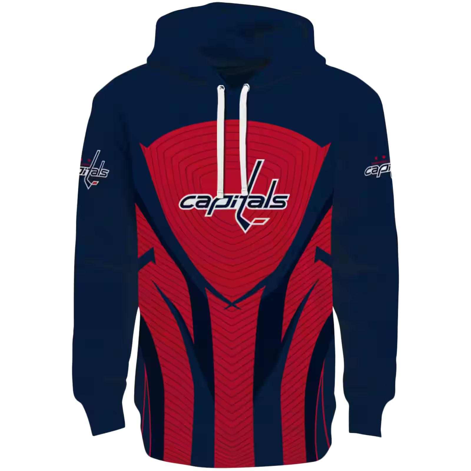 Washington Capitals Concentric Lines Blue Black Hoodie