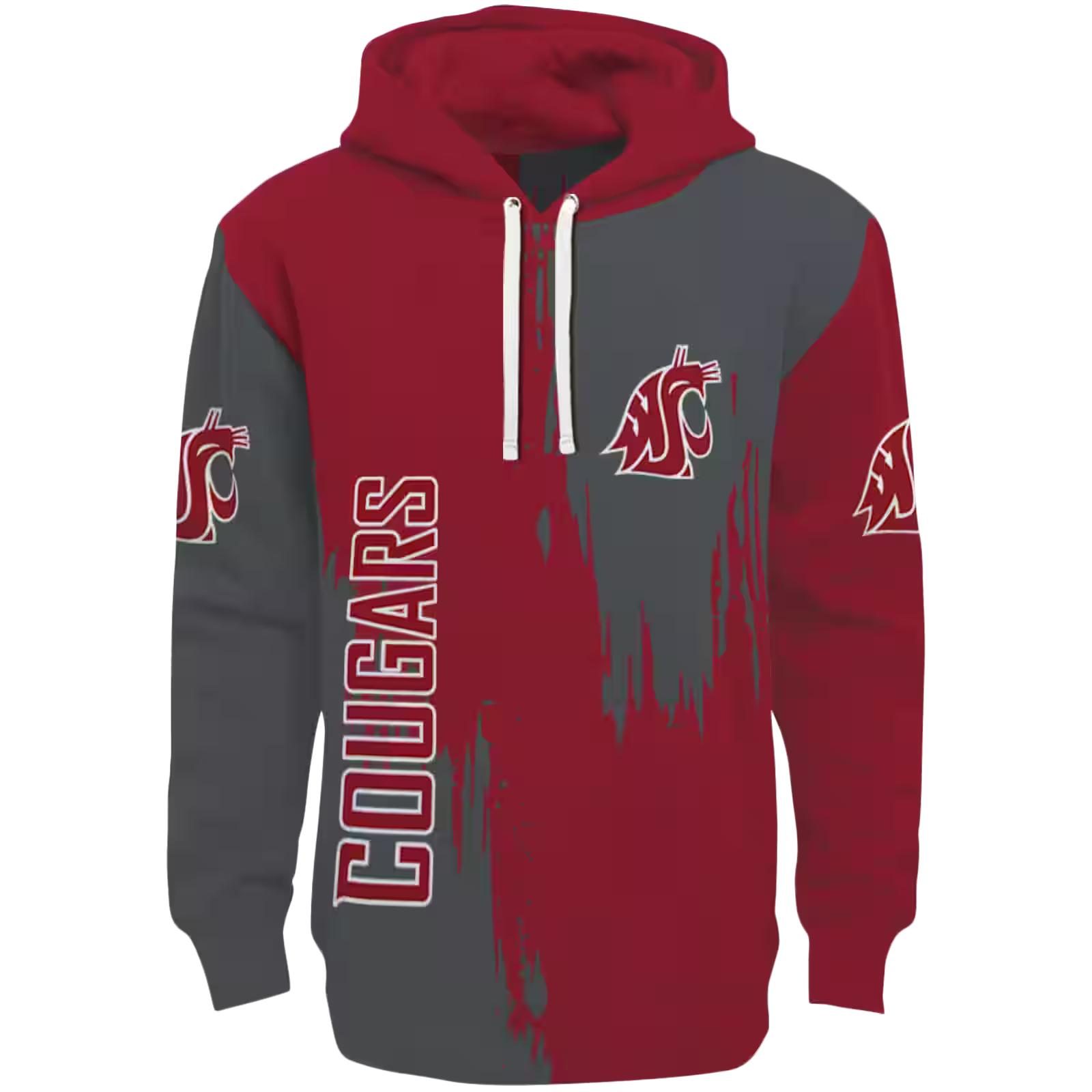 Washington State Cougars Splatter Effect Crimson Hoodie