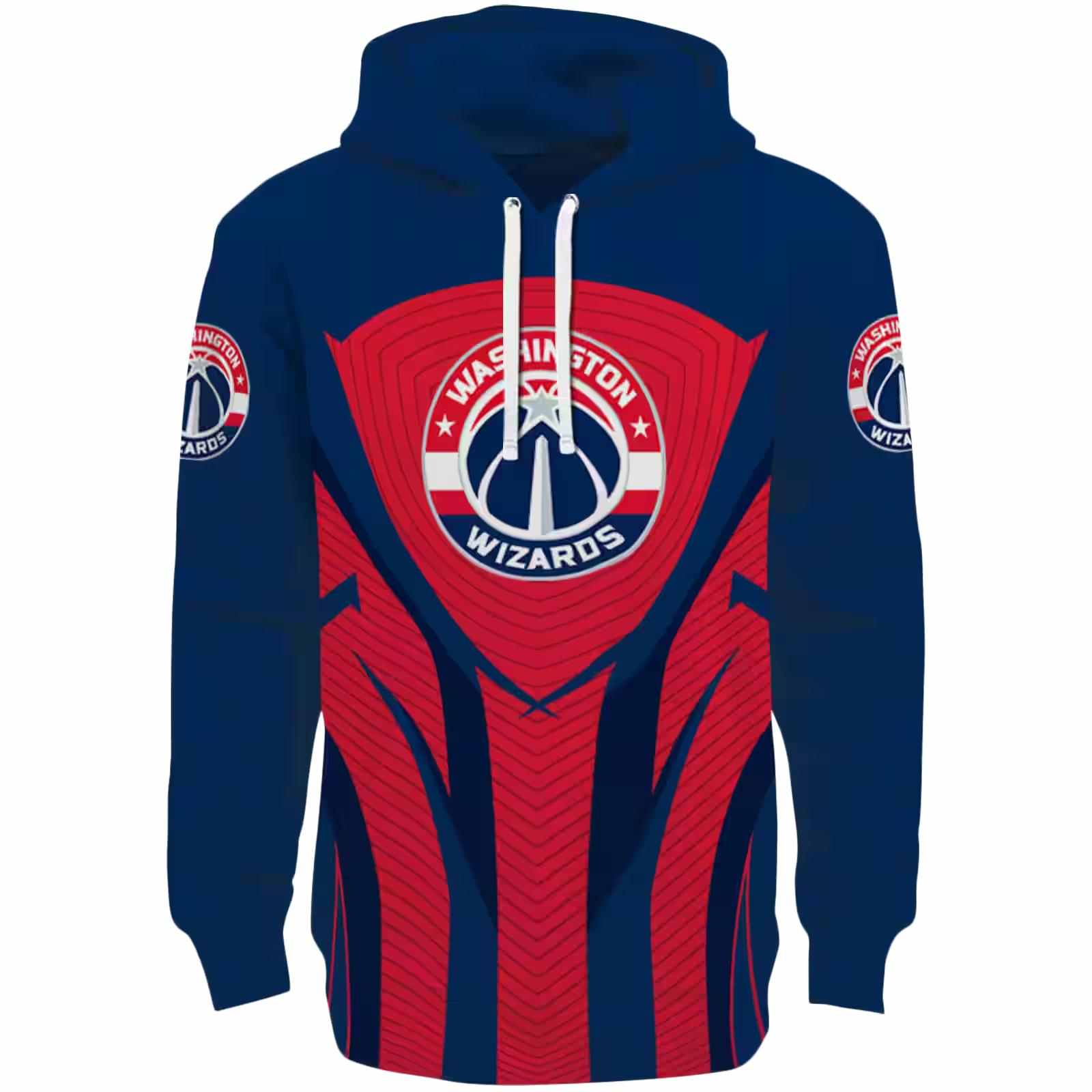 Washington Wizards Concentric Lines Blue Black Hoodie