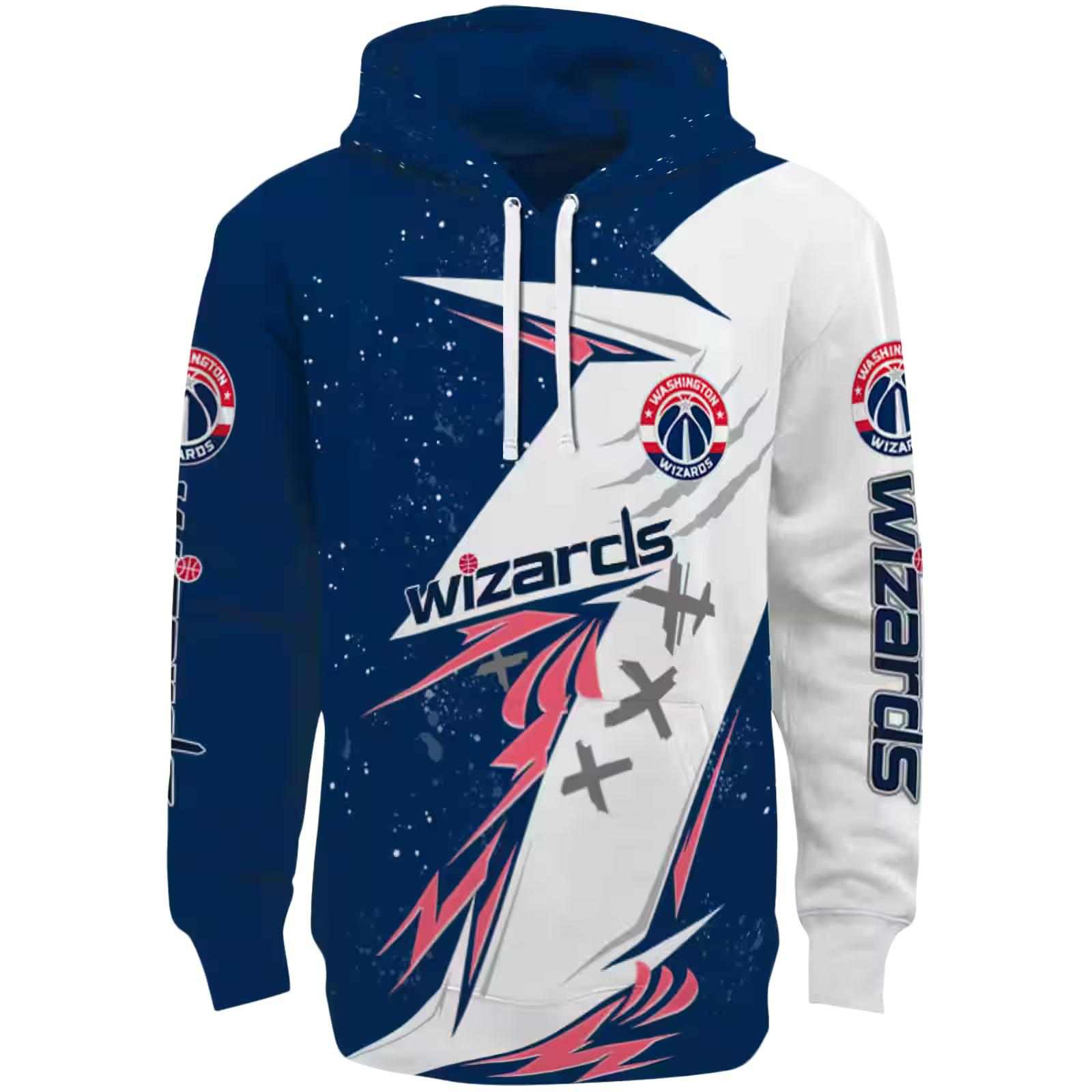 Washington Wizards Dynamic Slash Blue White Hoodie