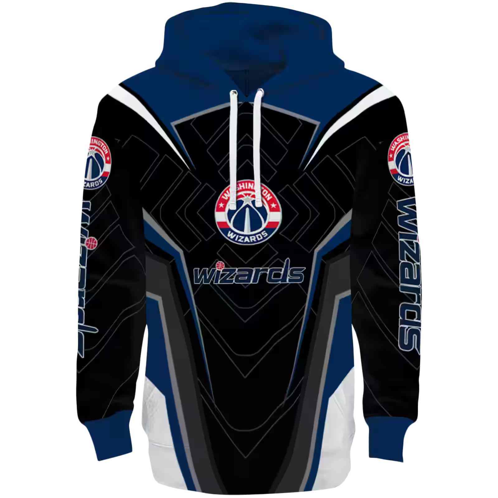 Washington Wizards Futuristic Pattern Blue Black Hoodie