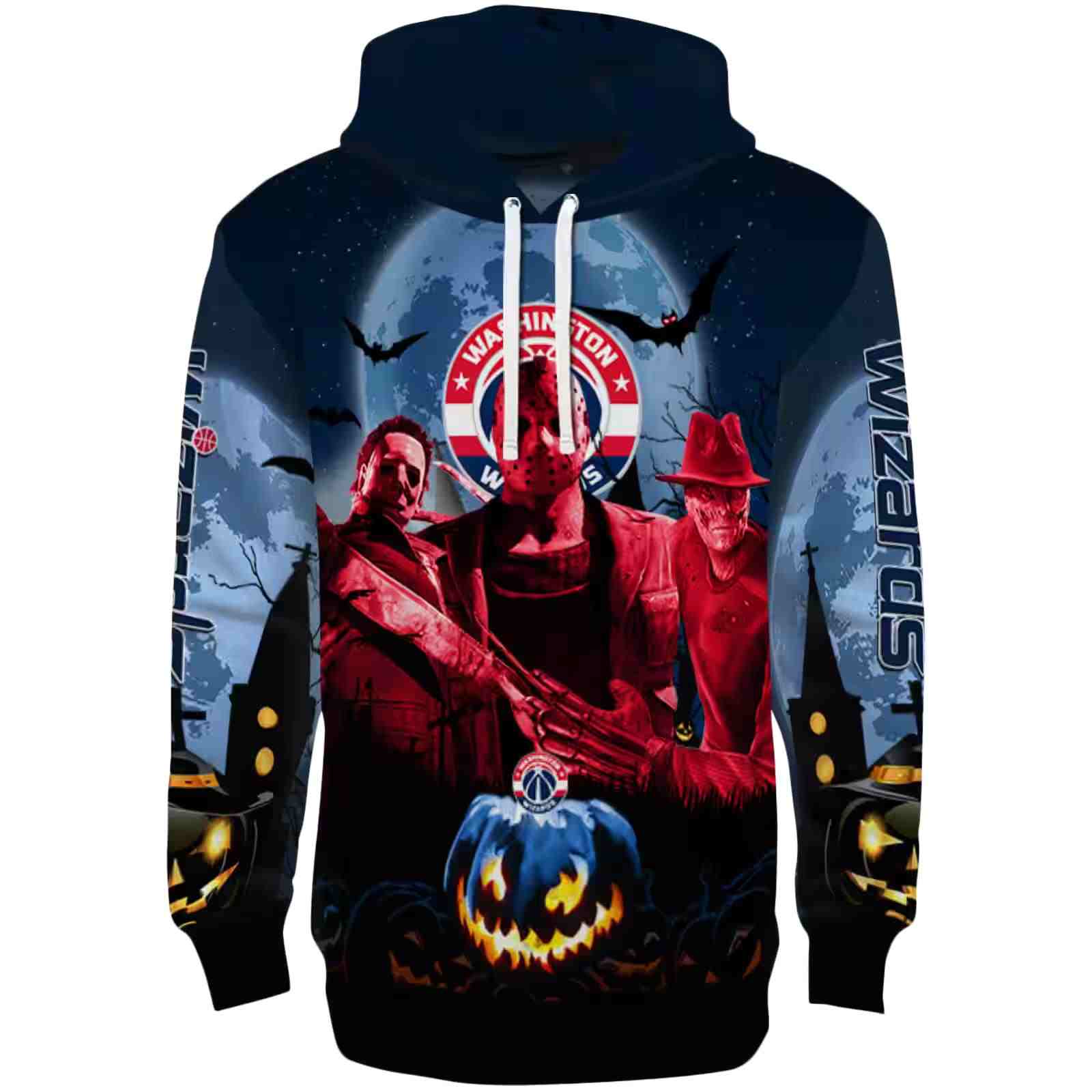 Washington Wizards Halloween Vibes Blue Black Hoodie