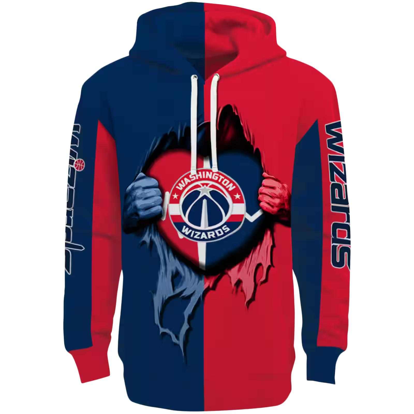 Washington Wizards Heartbeat Graphic Blue Hoodie