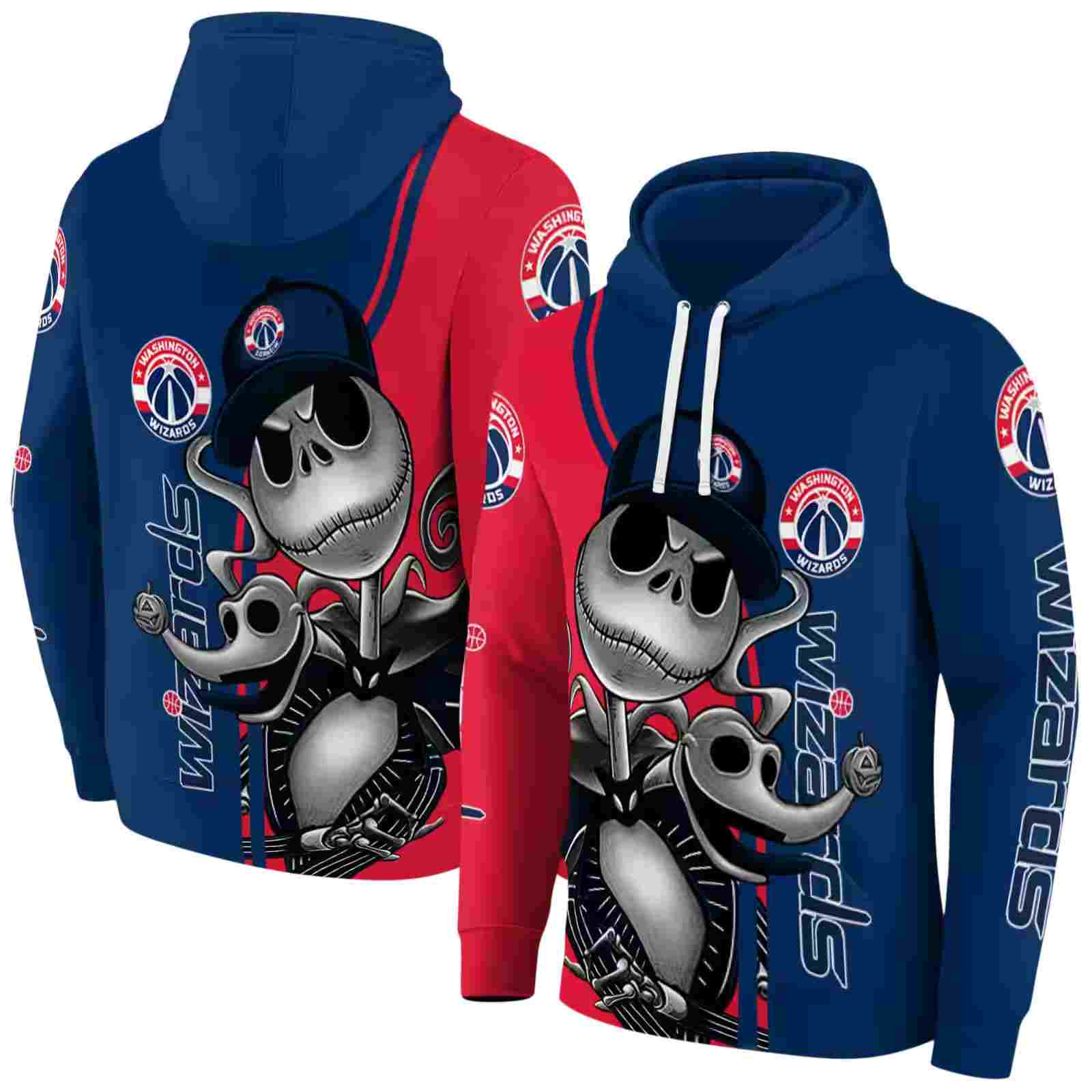 washington wizards jack skellington blue hoodie fashion forward