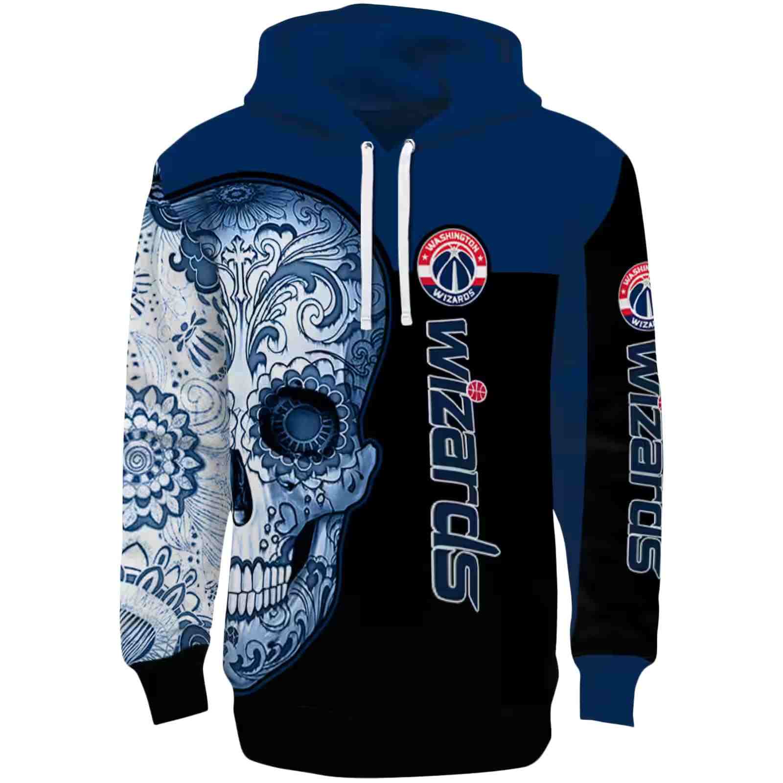 Washington Wizards Sugar Skull Blue Black Hoodie