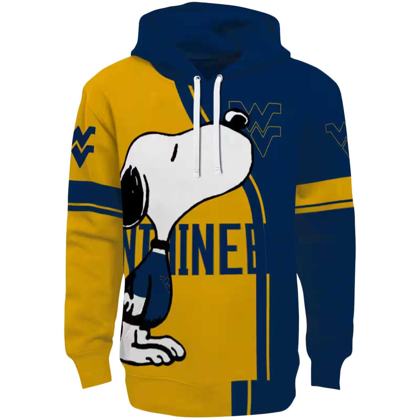 West Virginia Mountaineers Playful Snoopy Blue Hoodie