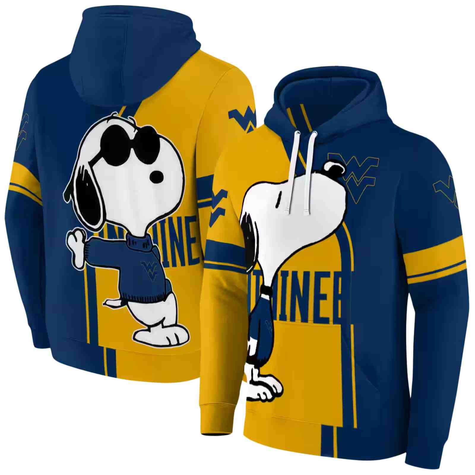 west virginia mountaineers playful snoopy blue hoodie fashion forward
