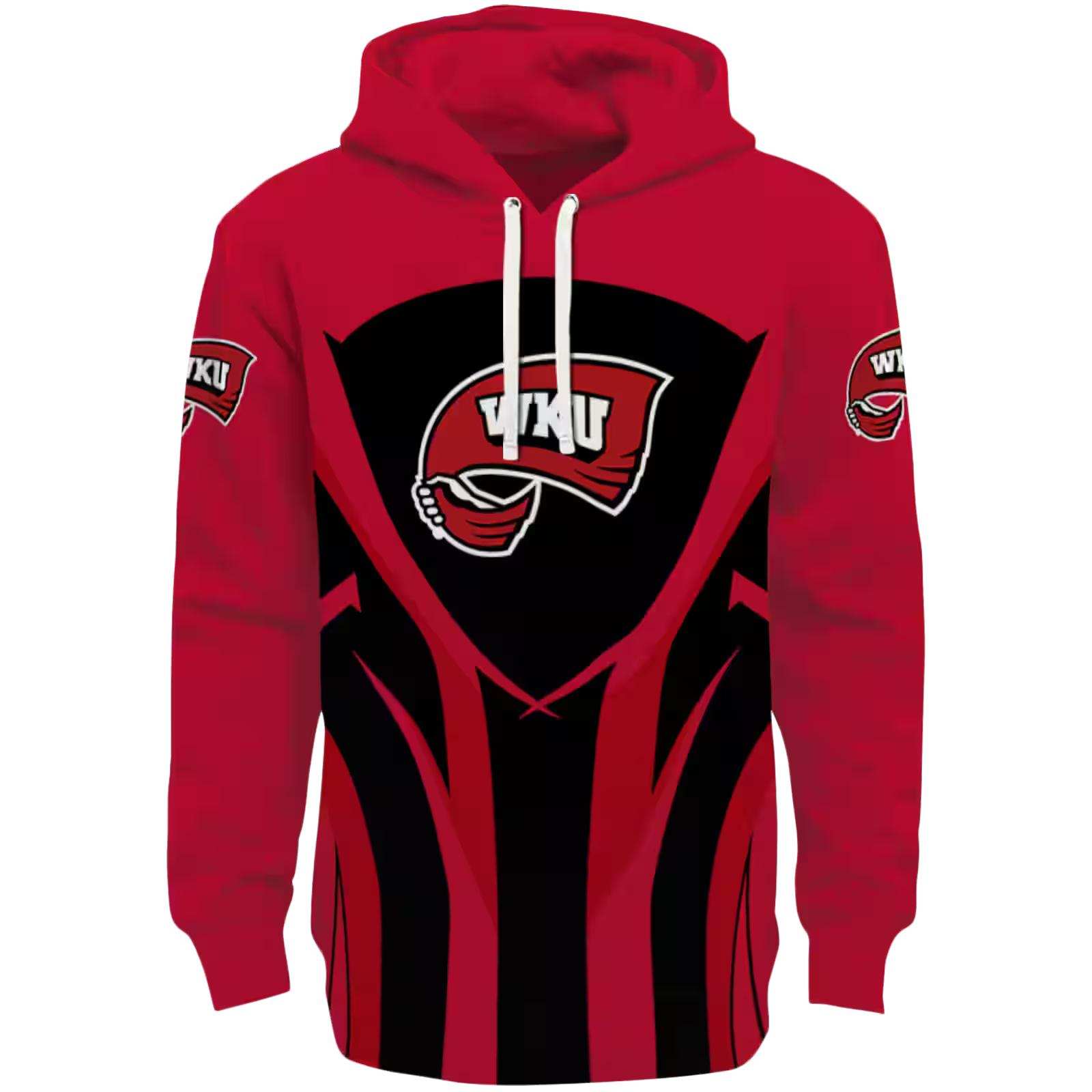 Western Kentucky Hilltoppers Concentric Lines Red Black Hoodie