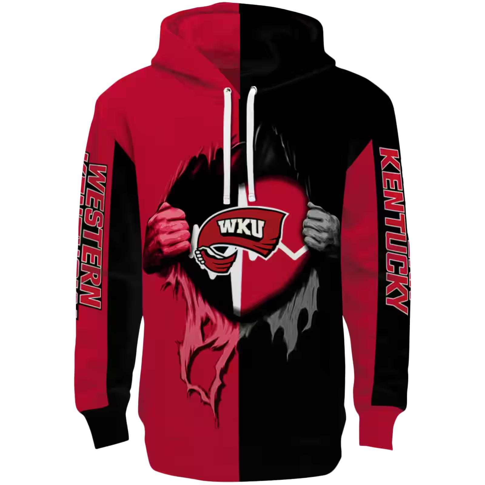 Western Kentucky Hilltoppers Heartbeat Graphic Red Hoodie