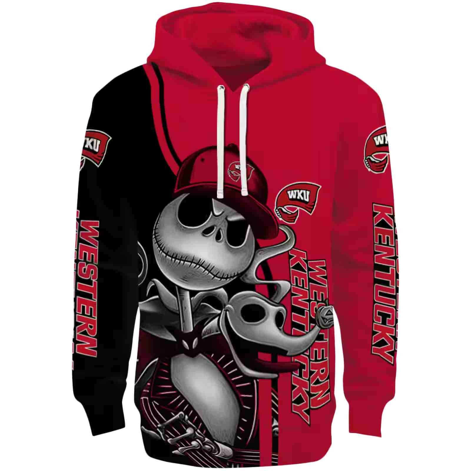 Western Kentucky Hilltoppers Jack Skellington Red Hoodie