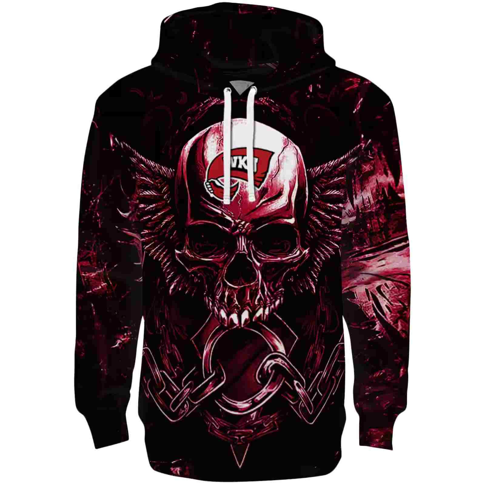 Western Kentucky Hilltoppers Skull Artwork Red Black Hoodie