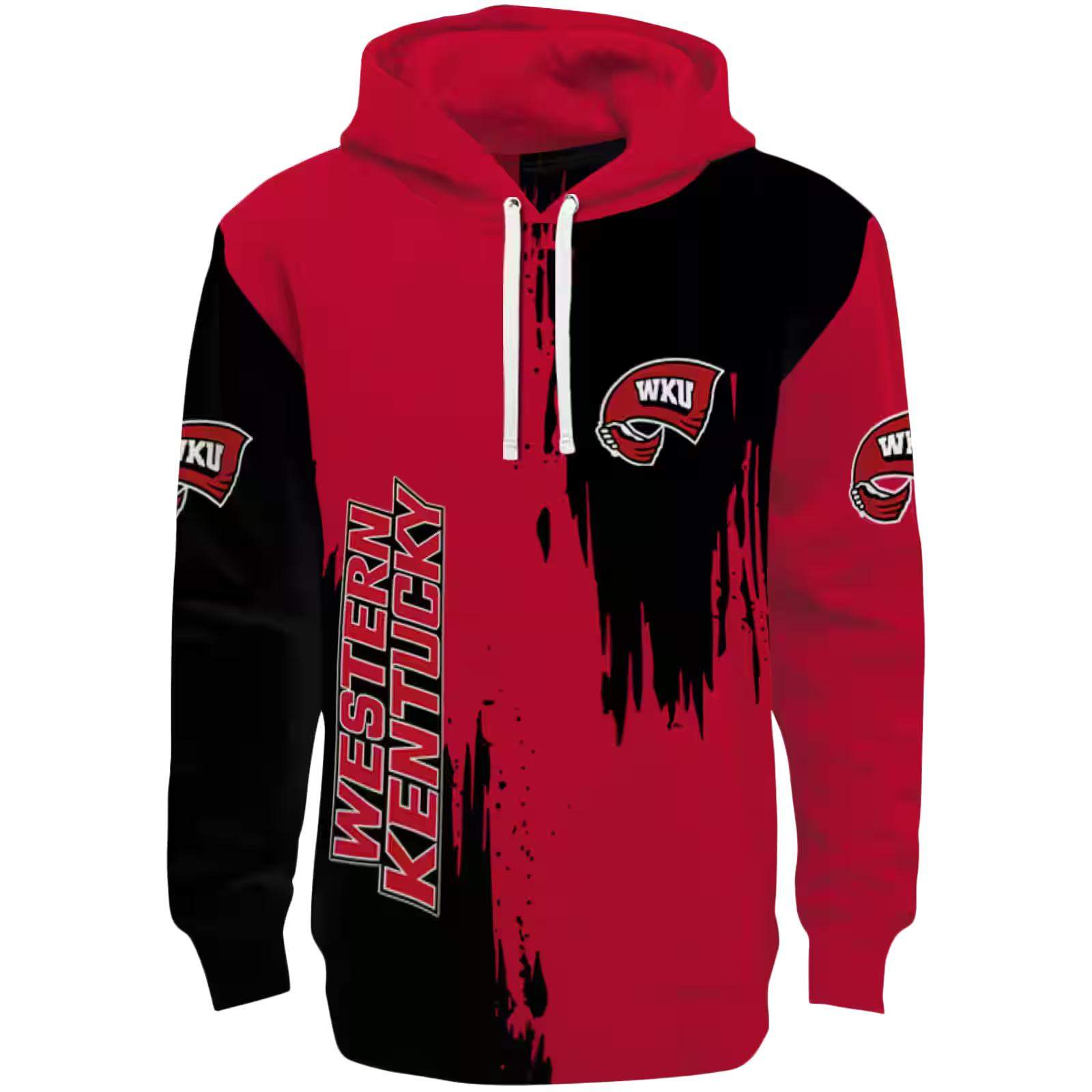 Western Kentucky Hilltoppers Splatter Effect Red Hoodie