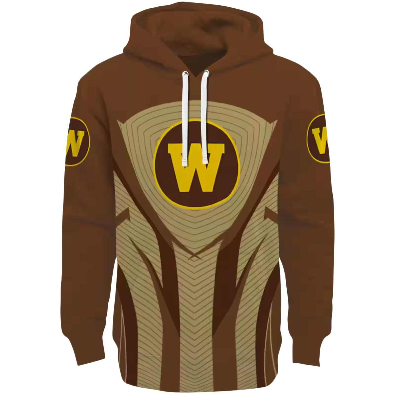 Western Michigan Broncos Concentric Lines Brown Black Hoodie