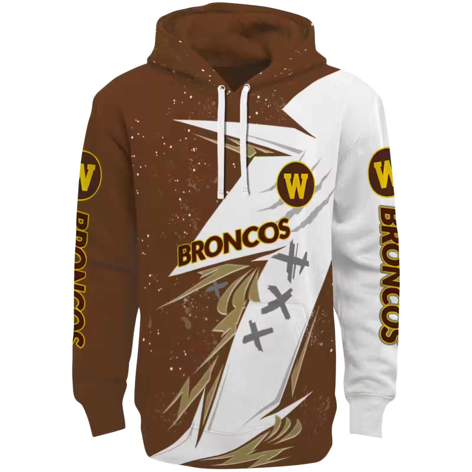 Western Michigan Broncos Dynamic Slash Brown White Hoodie