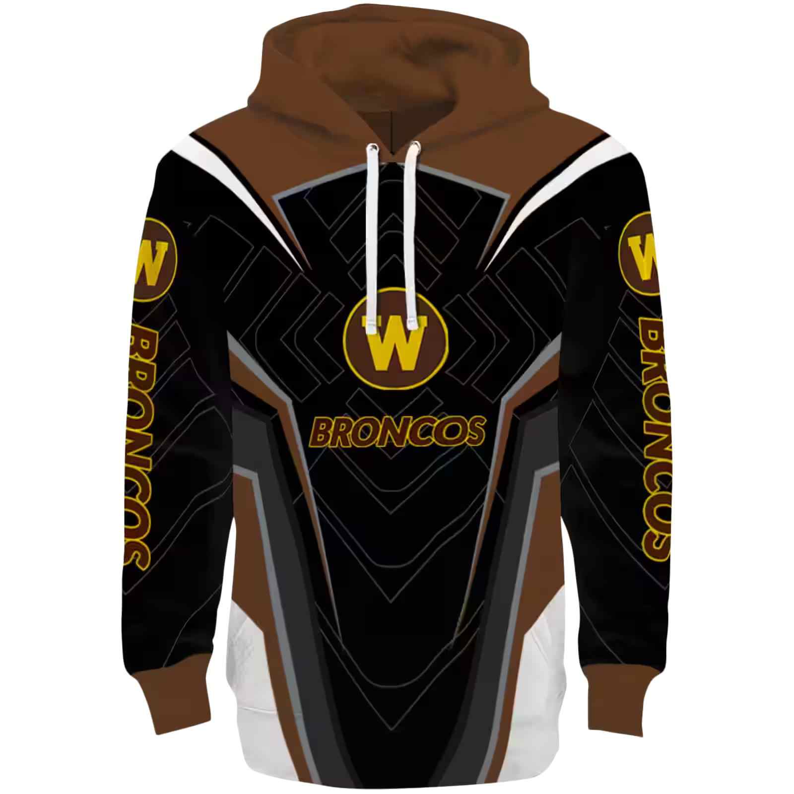 Western Michigan Broncos Futuristic Pattern Brown Black Hoodie