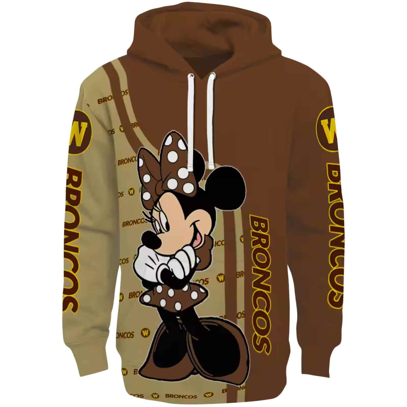 Western Michigan Broncos Minnie Mouse Brown Hoodie