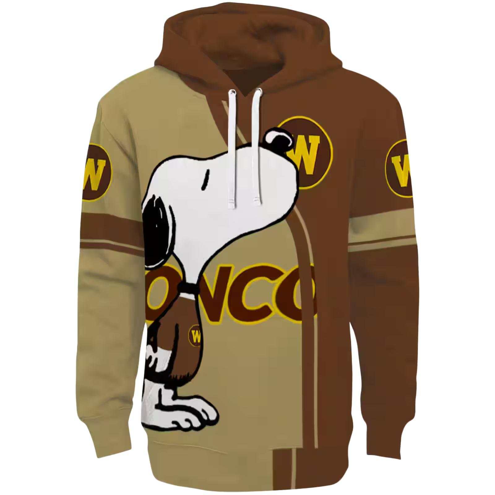 Western Michigan Broncos Playful Snoopy Brown Hoodie