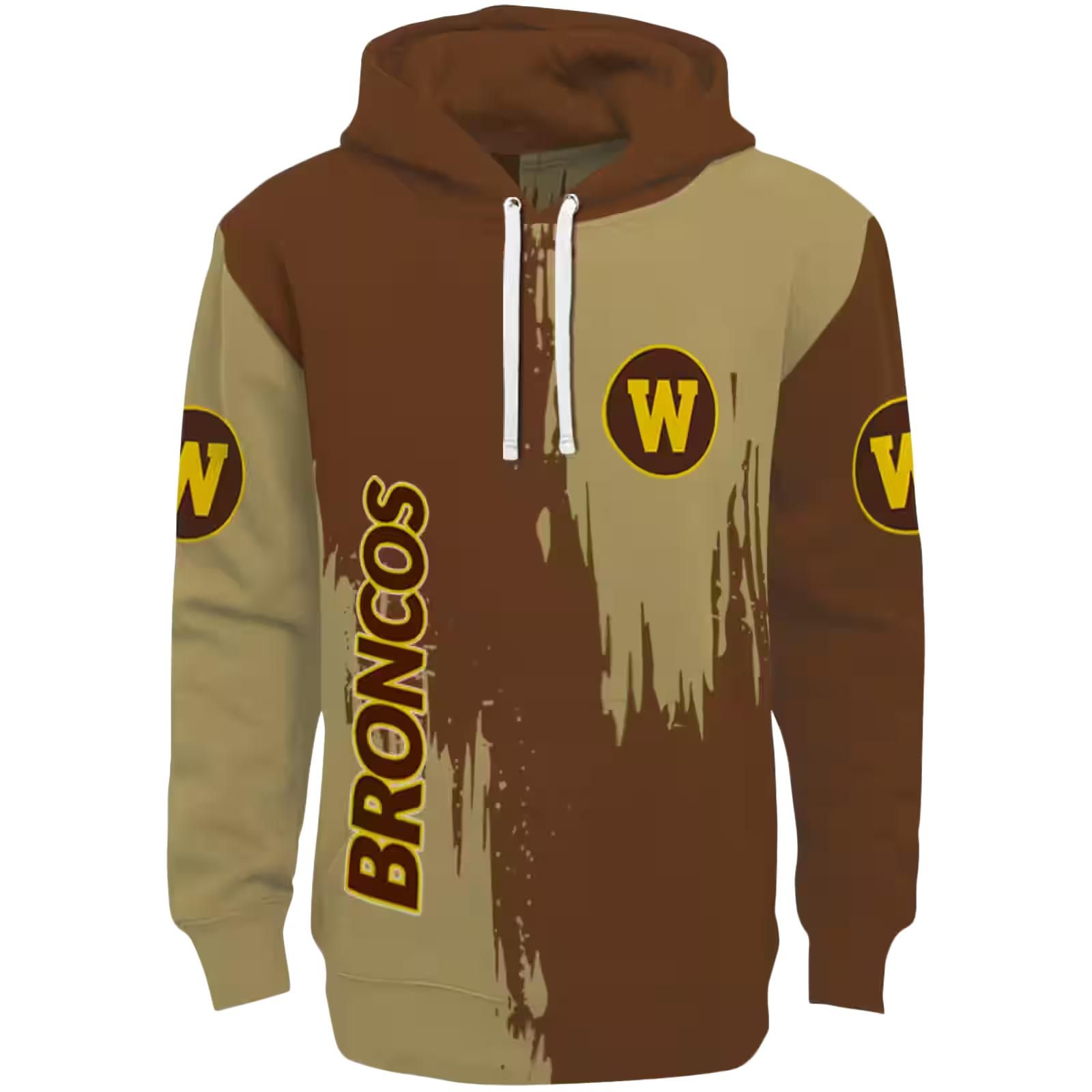 Western Michigan Broncos Splatter Effect Brown Hoodie