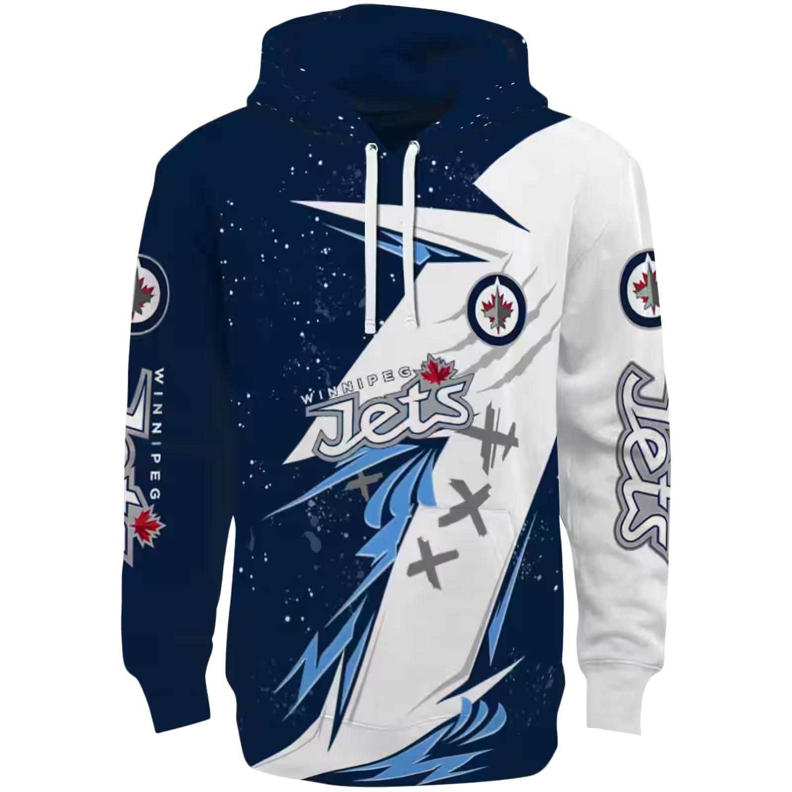 Winnipeg Jets Dynamic Slash Blue White Hoodie