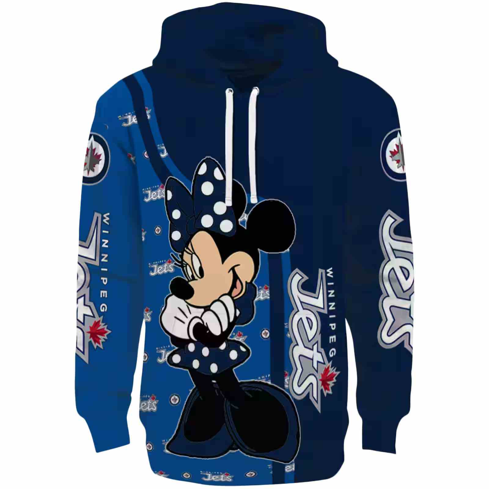 Winnipeg Jets Minnie Mouse Blue Hoodie