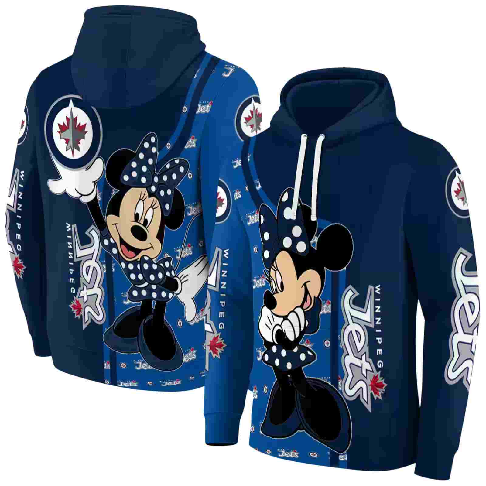 winnipeg jets minnie mouse blue hoodie fashion forward