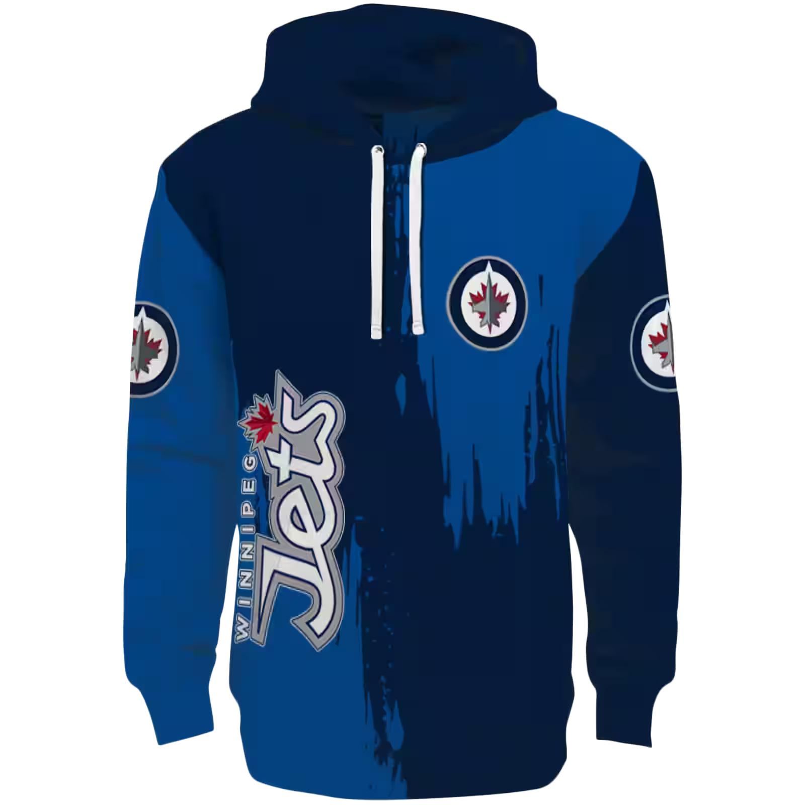 Winnipeg Jets Splatter Effect Blue Hoodie