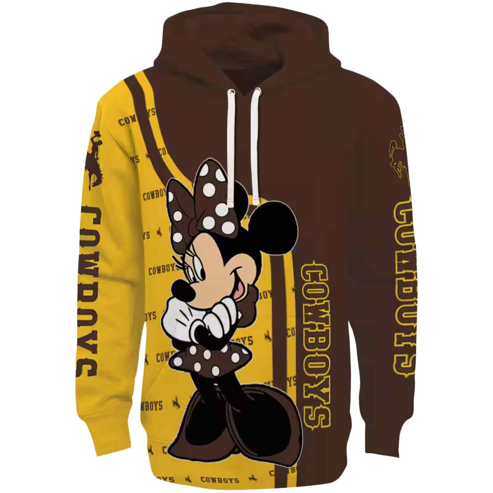 Wyoming Cowboys Minnie Mouse Brown Hoodie