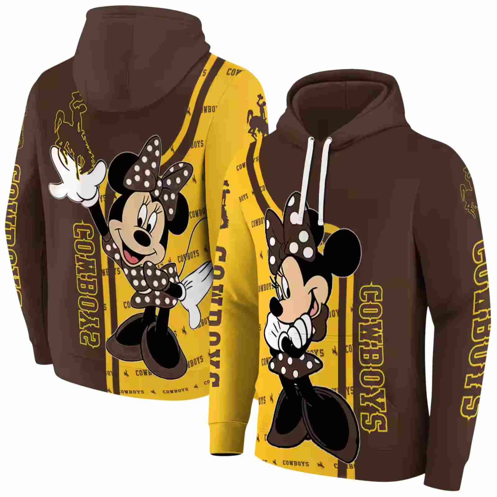 wyoming cowboys minnie mouse brown hoodie fashion forward